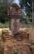Thailand: Crumbling boundary marker with figure of Thai soldier, Thailand-Burma frontier, Tak Province, northern Thailand